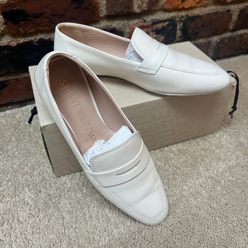 Stuart Weitzman Women's White Loafers